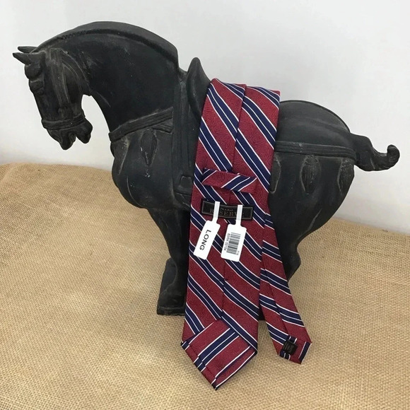 Joseph A. Bank Men’s Reserve Striped 100% Silk Tie NWT - Picture 2 of 6